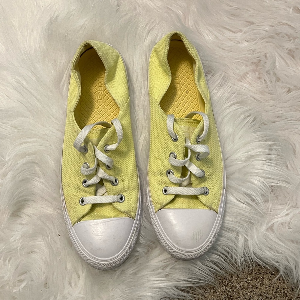 Converse pastel yellow sneakers